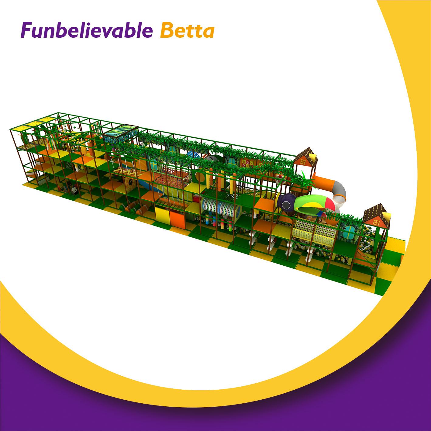 Bettaplay Forest Style Green Kids And Toddler Kids Naughty Castle Big Playground Indoor Equipment Soft Play Playground For Sale