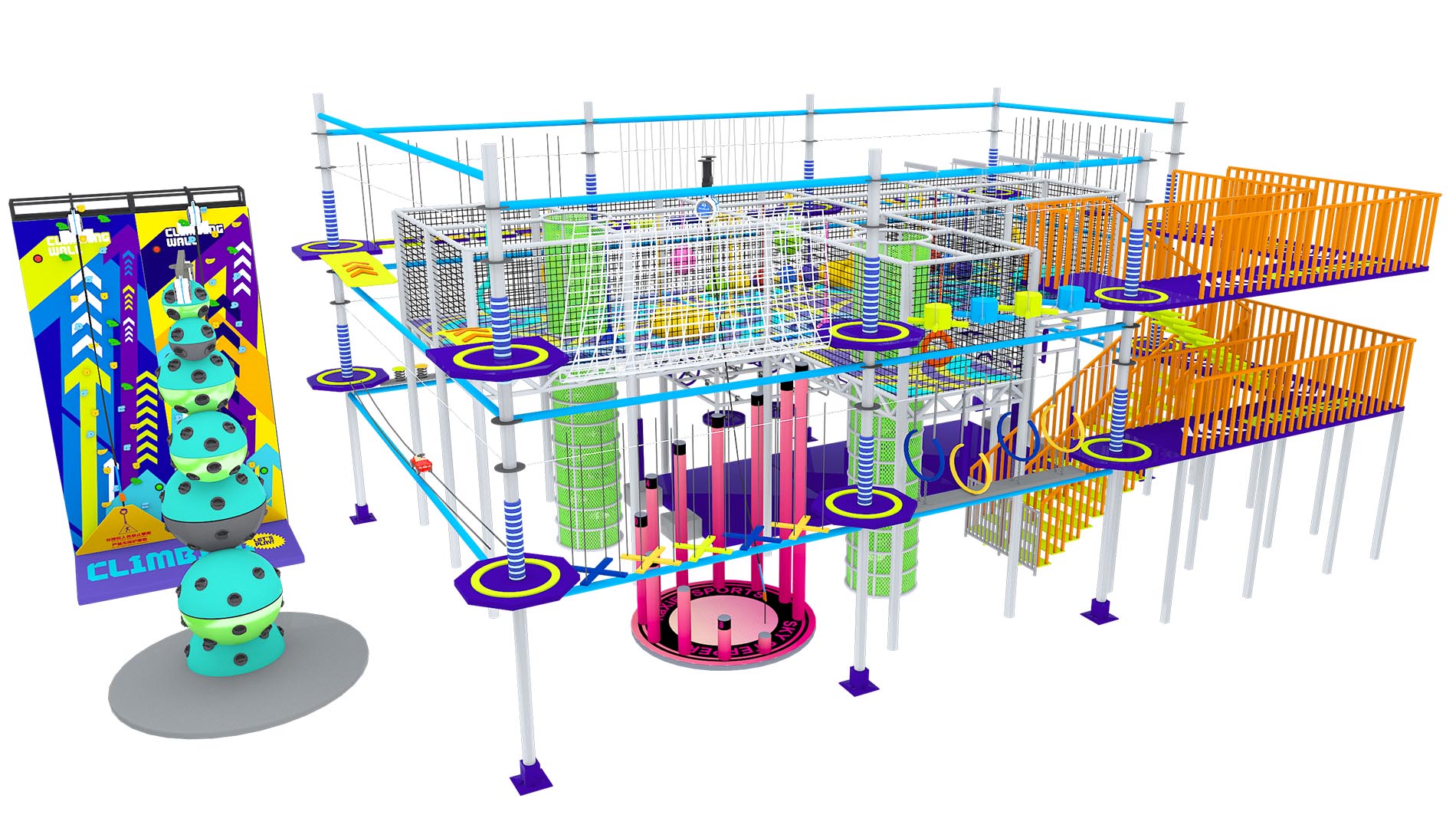 Pokiddor Indoor High-altitude Adventure Park Design Case: Project in Wuhan City, Hubei Province - 200 Square Meters