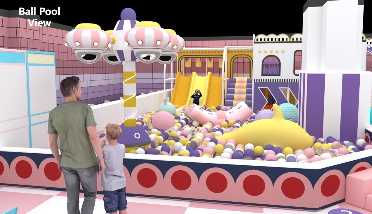 Interior amusement park design illustration