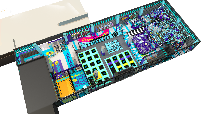 Design Case of 850sqm All - Ages Trampoline Park in Nanchang China