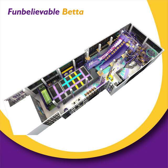 Bettaplay 800㎡ Kids Sports Indoor Park Playground Adventure Rope Course Trampoline Park for Commercial Shop