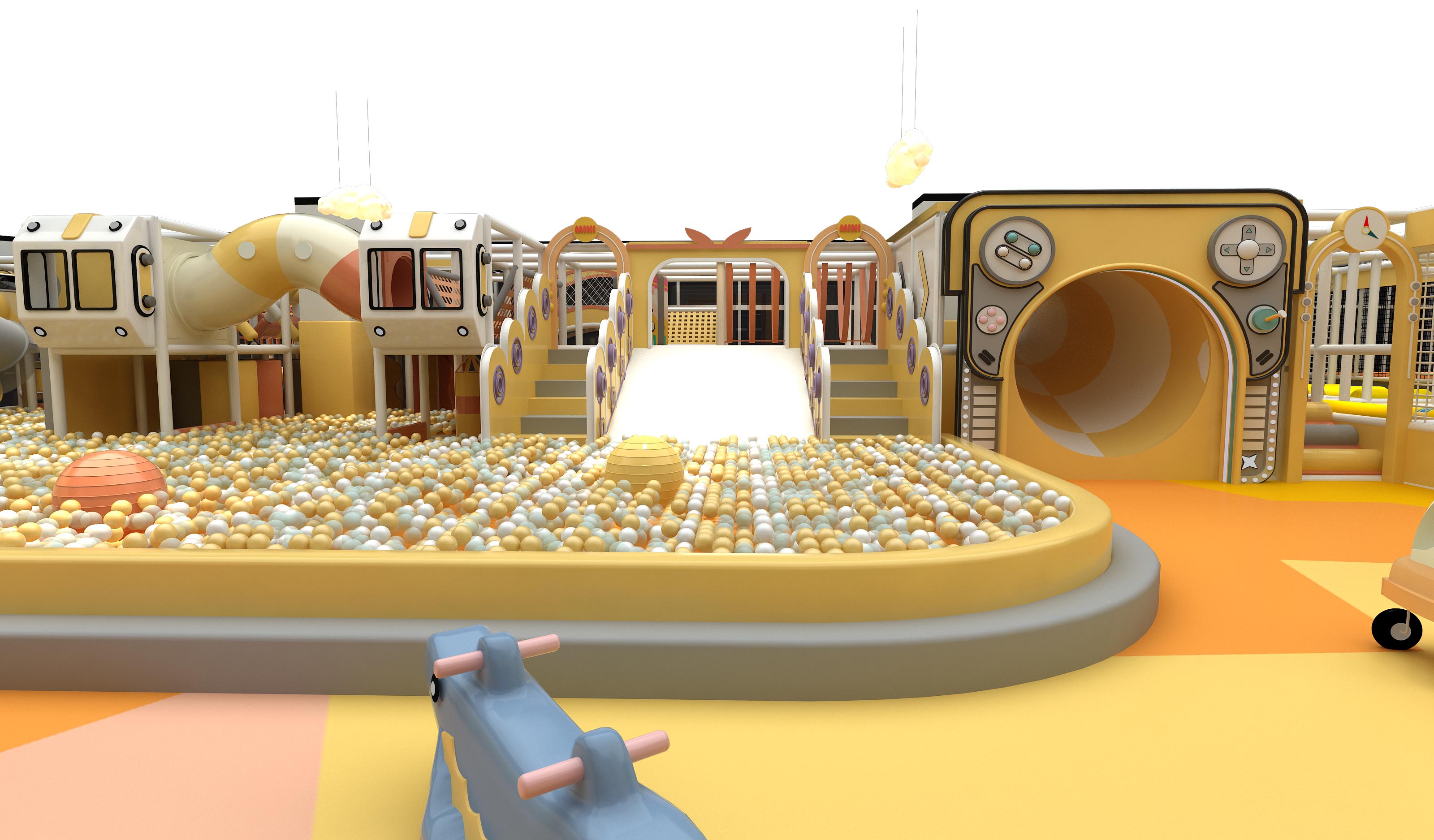 Interior amusement park design illustration