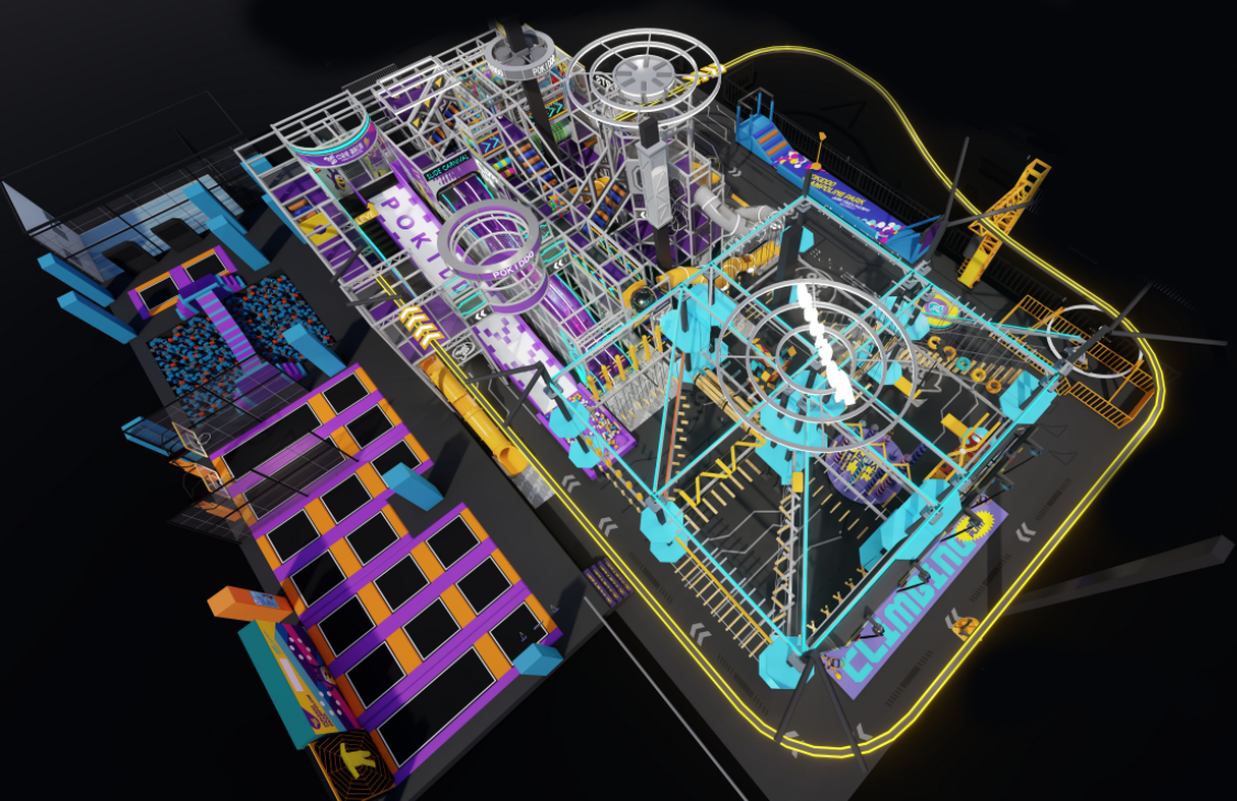 Interior amusement park design illustration