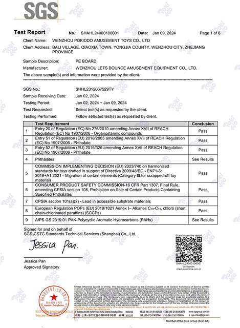 PE Sheet Chemical Test Report