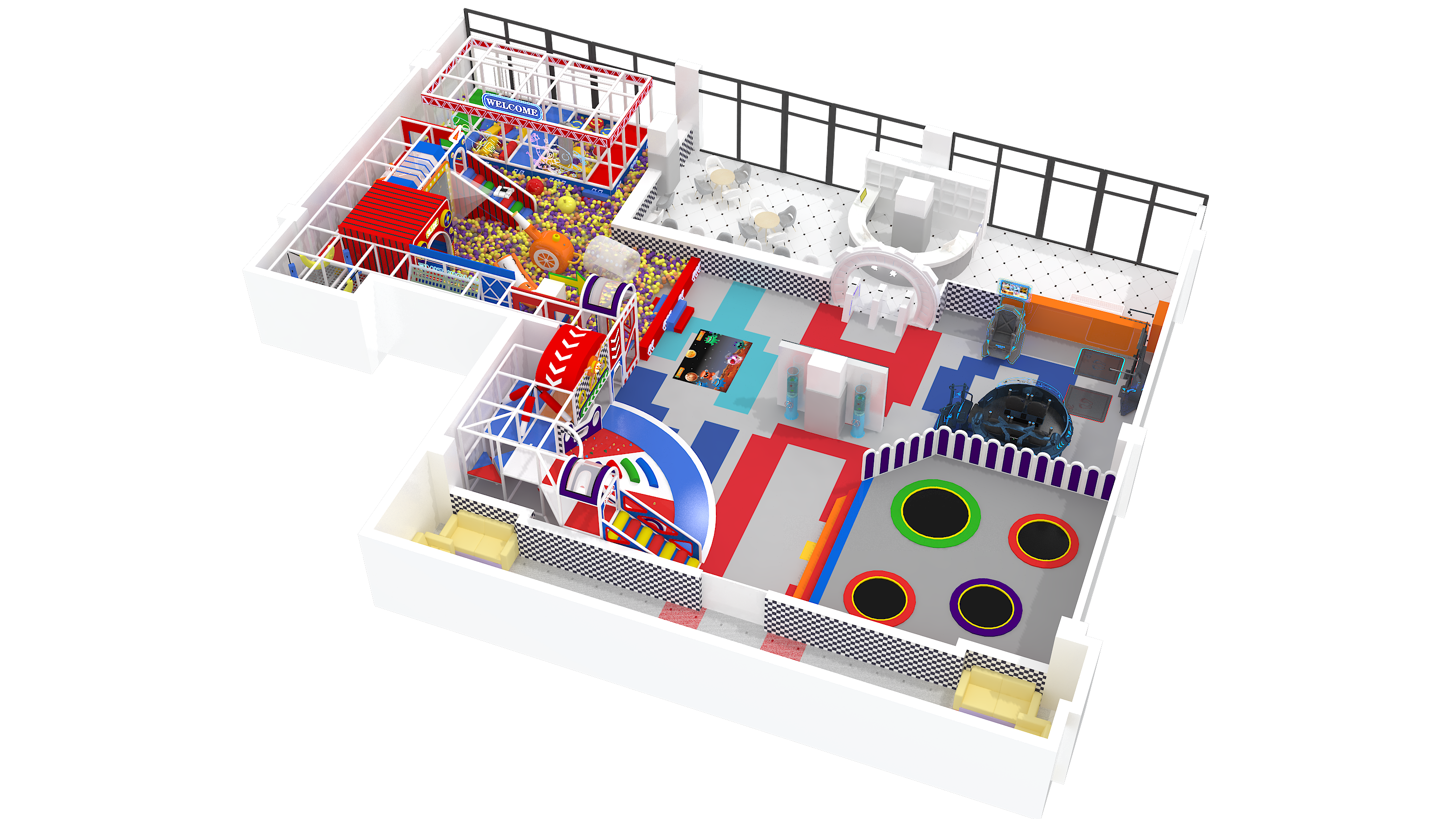 Indoor children's playground effect drawing