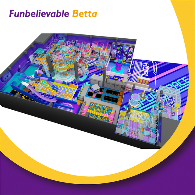 Bettaplay 1500 SQM Magical Purple Cube Adventure Thrilling Slide Carnival Climbing Equipment for Indoor Kids' Playgrounds