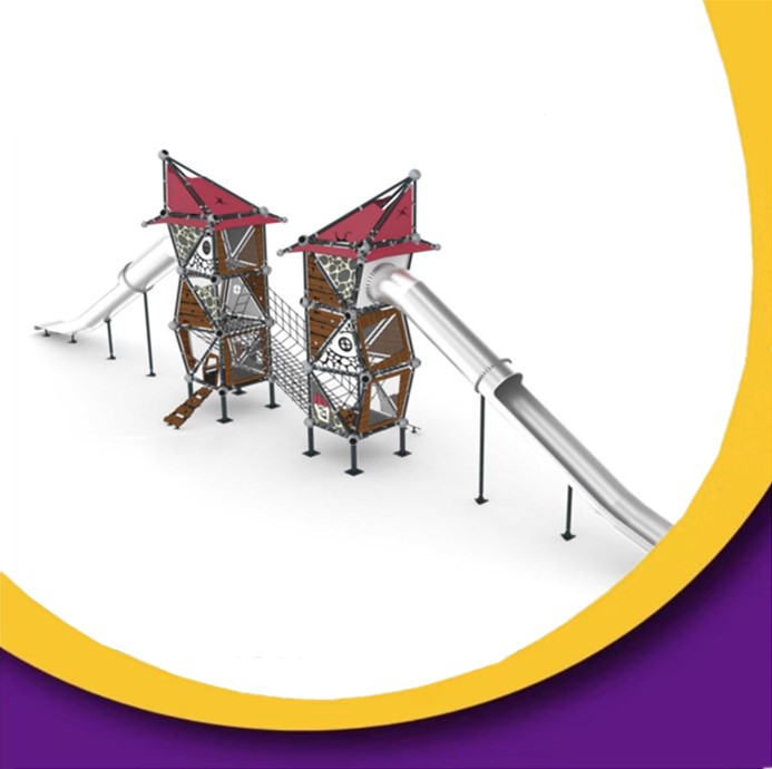 Bettaplay Outdoor Playground Big Stainless Steel Tube Slides for Kids And Adult