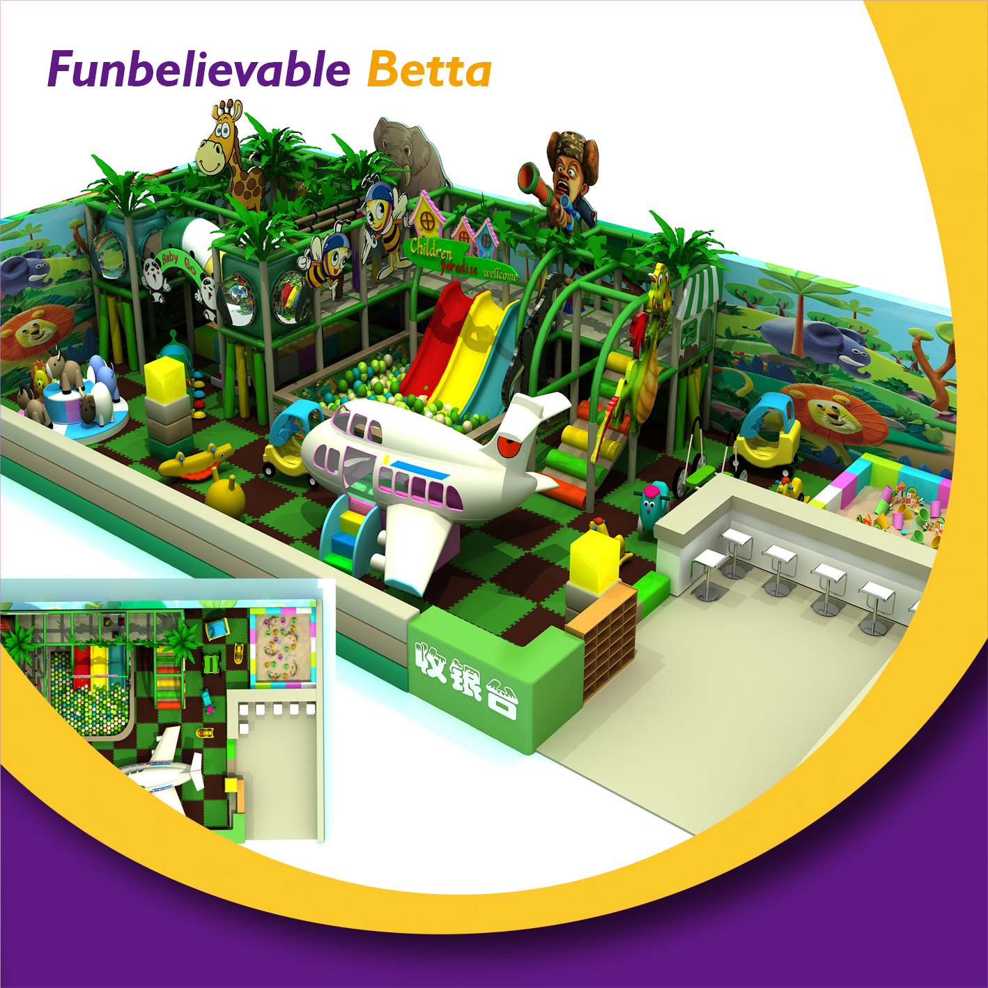 Bettaplay Indoor Playground Equipment Kids Indoor Jungle Maze Playground Park