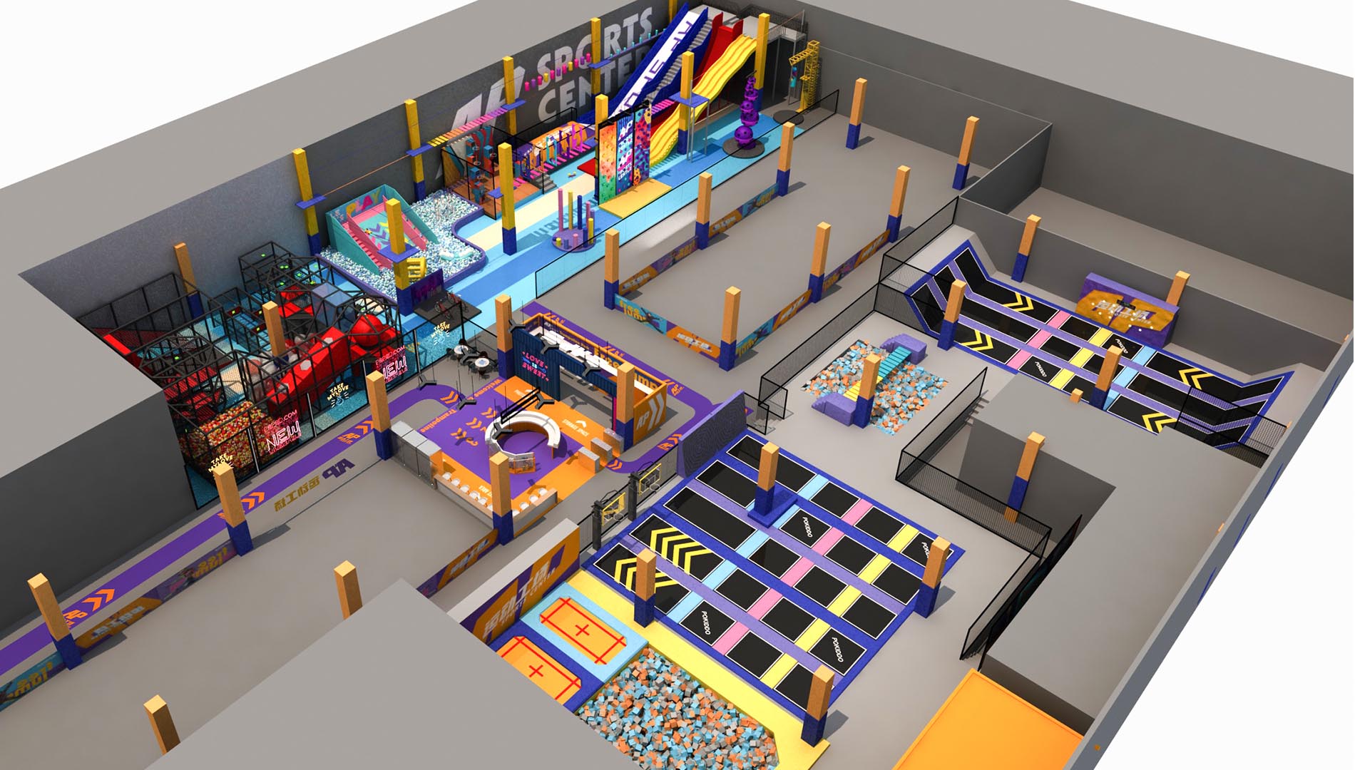 Pokiddo Commercial Indoor Amusement Park: Quanzhou Project Design Case - 3000 Square Meters