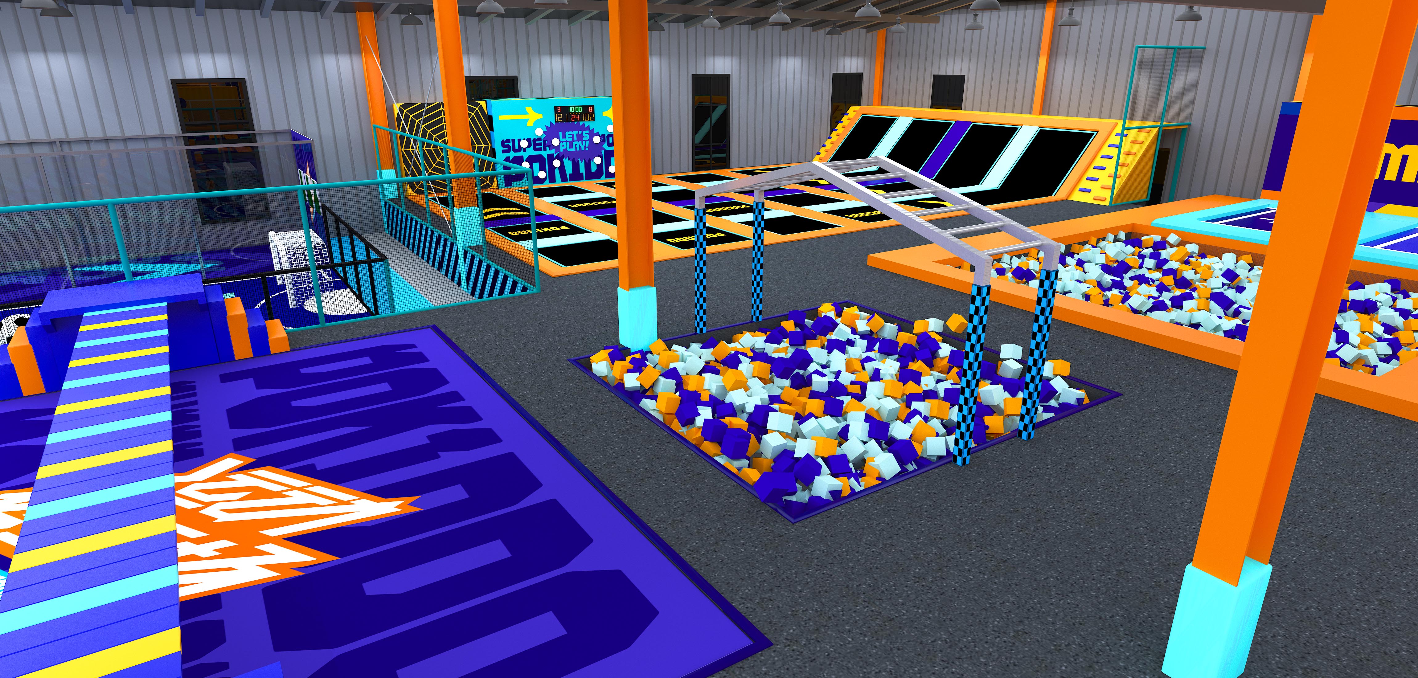 Interior amusement park design illustration