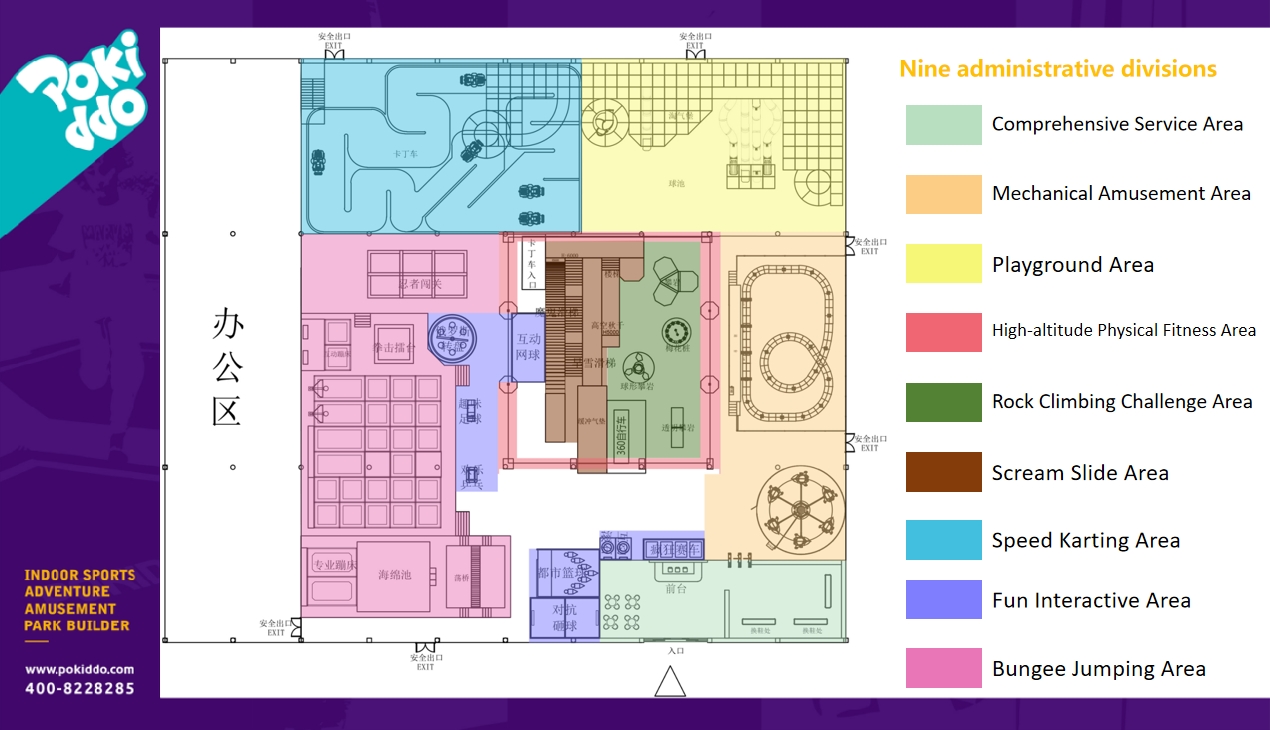 Interior amusement park design drawing