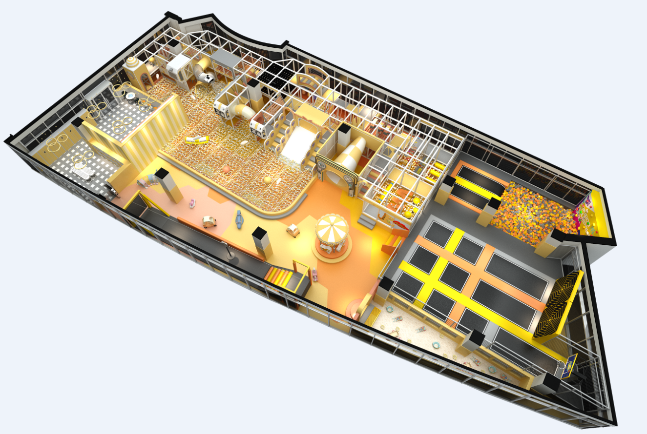 Interior amusement park design illustration
