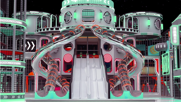 big slide indoor playground