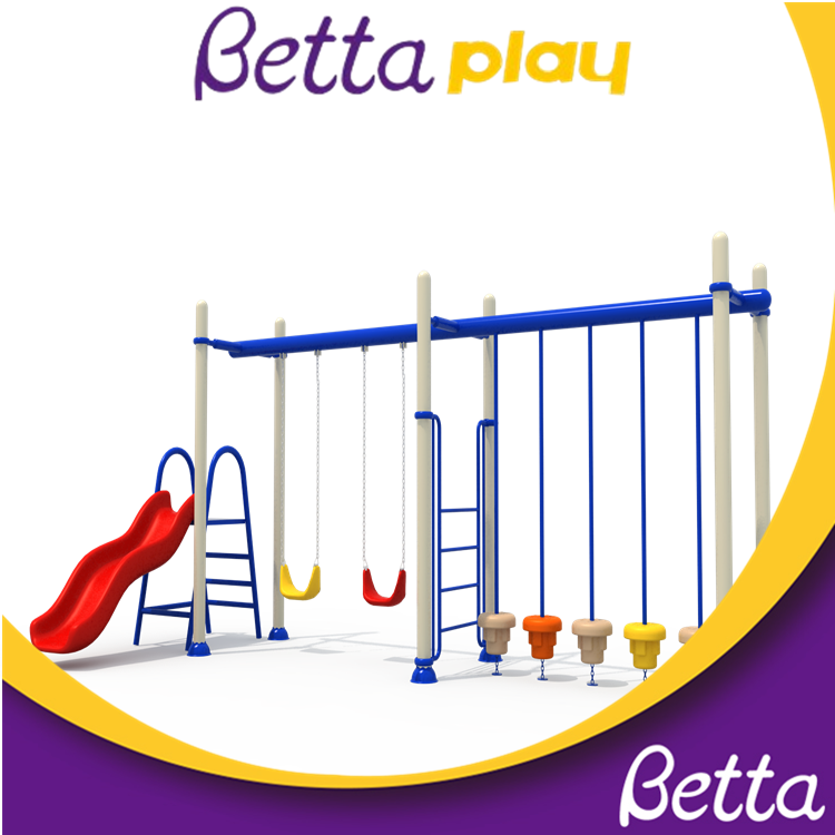 Factory supply attractive price swing set outdoor double swing chair and slide play set