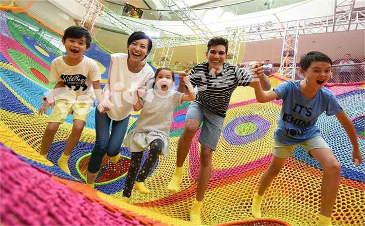 Children's rainbow crochet net to create a new style indoor playground