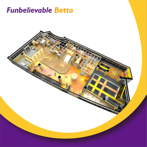 Bettaplay 650 SQM Indoor Kids Soft Naughty Castle With Trampoline And Ball Pool For Sale