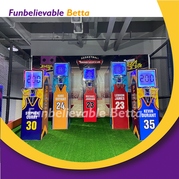 Bettaplay Basketball Game Kids Indoor Play Trampoline Park Commercial Interactive Basketball Zone