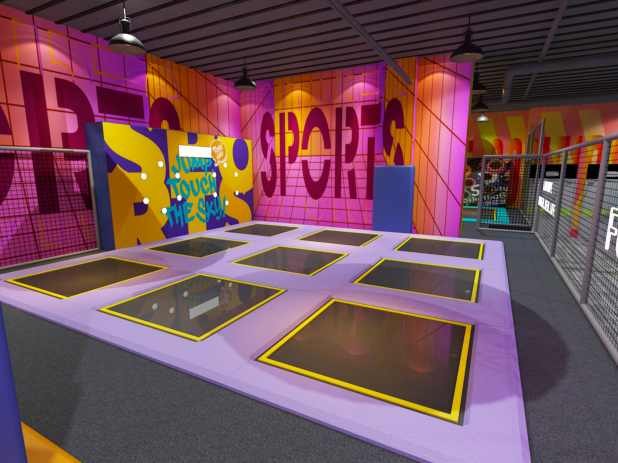 Interior amusement park design illustration