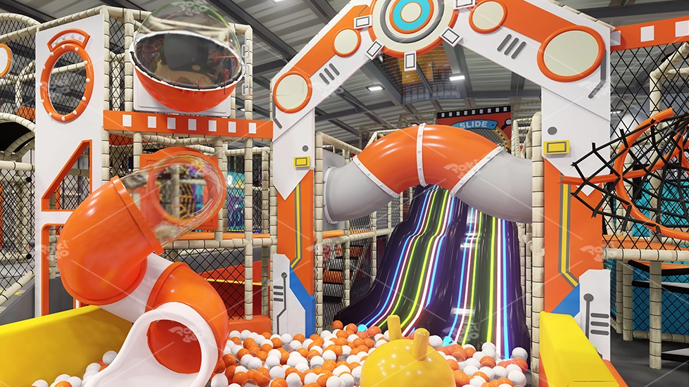 Pokiddo Case:.800 SQM kids games indoor playground equipment In Spain