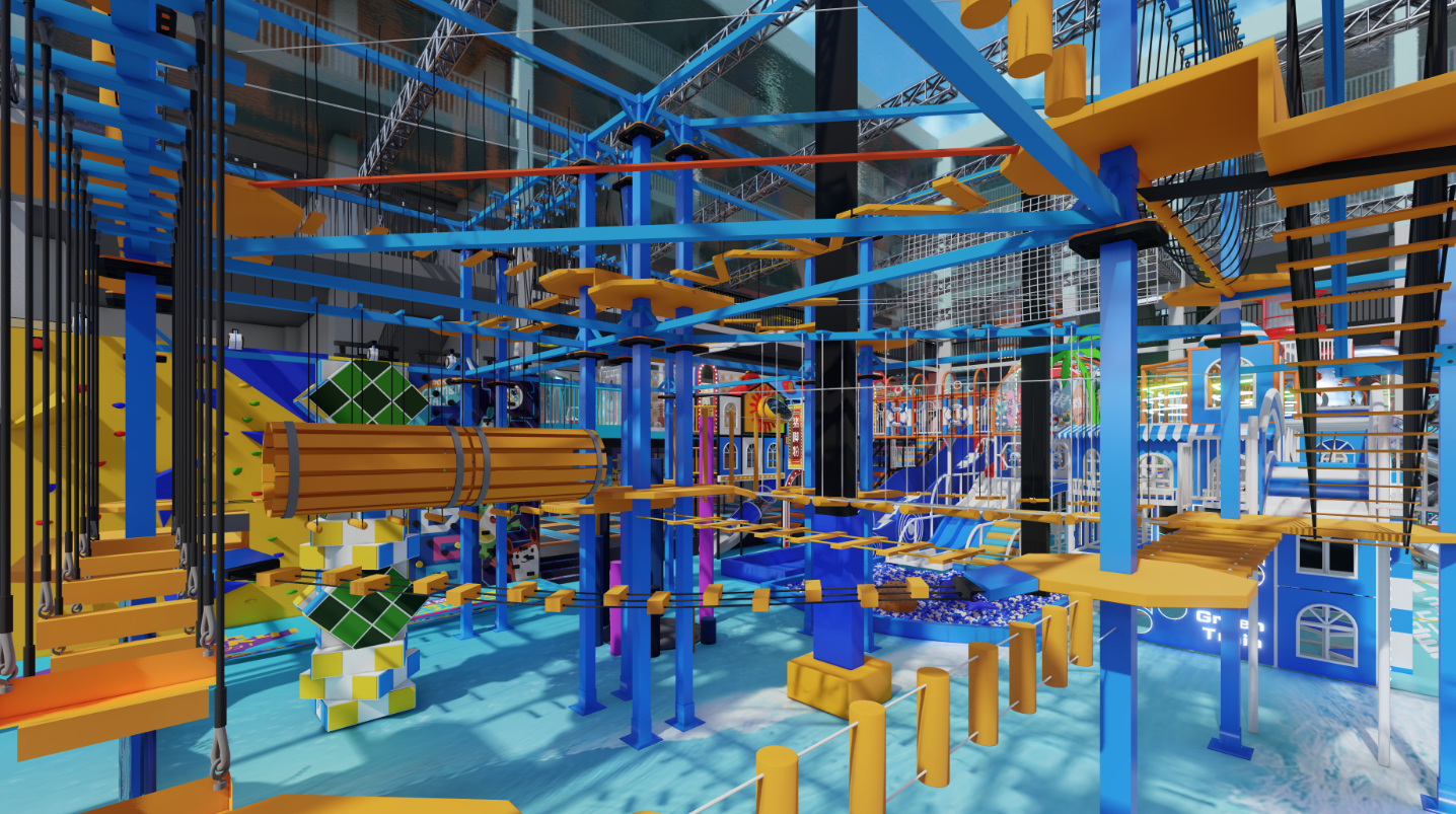 Interior amusement park design illustration