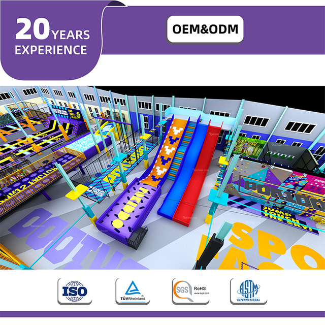 BetTaplay 4160SQM Colorido Interactive Interactive Inter -Inter Commercial Soft Play For Kids Plastic Trampoline Park