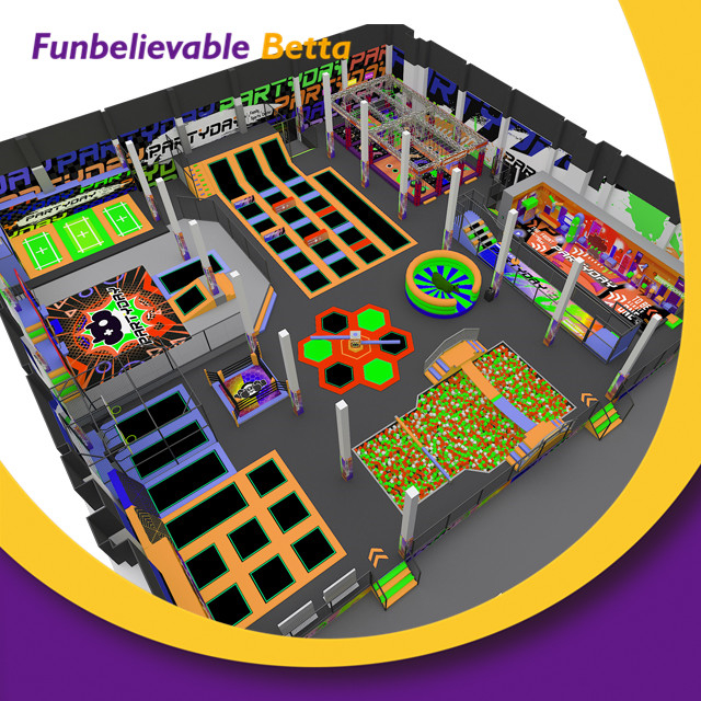 Bettaplay 6000 Sqm Eco-friendly Turnkey Solution Luxury Indoor Playground Equipment with Jungle Theme&Trampoline Park