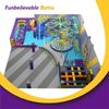 Bettaplay 550 SQM Commercial Indoor Wall Obstacle Ropes Course Playground Indoor Curved Horn Slide 