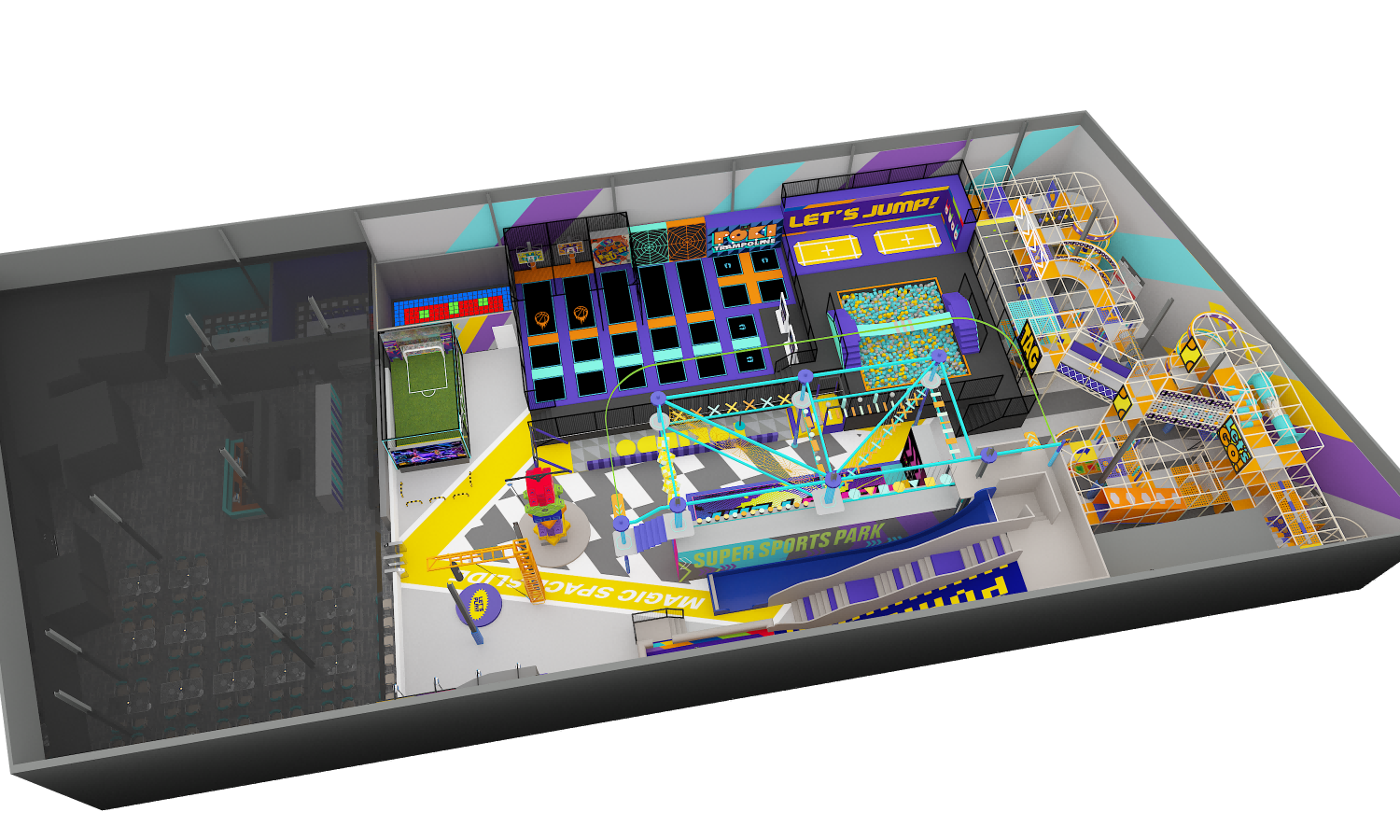 Pokiddo Design Case Study: A Dynamic 1,800㎡ Indoor Playground in Spain for Ages 6-20