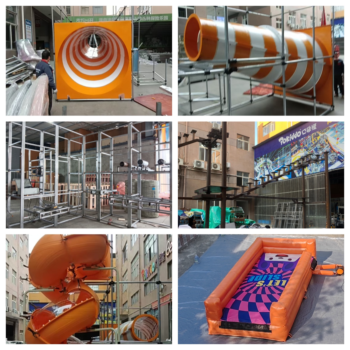 Amusement equipment factory trial construction