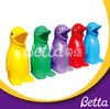 Professional made colorful cartoon penguin plastic waste rubbish bin 