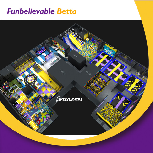 Bettaplay Indoor Professional Jumping Obstacles Course Indoor Trampoline Park for Kids Adult Amusement Sensory Playground