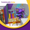 Bettaplay 868 SQM Indoor Play Area Blue Orange Active Color Climbing Wall Playground Kids Slide Combined Art Climbing Equipment