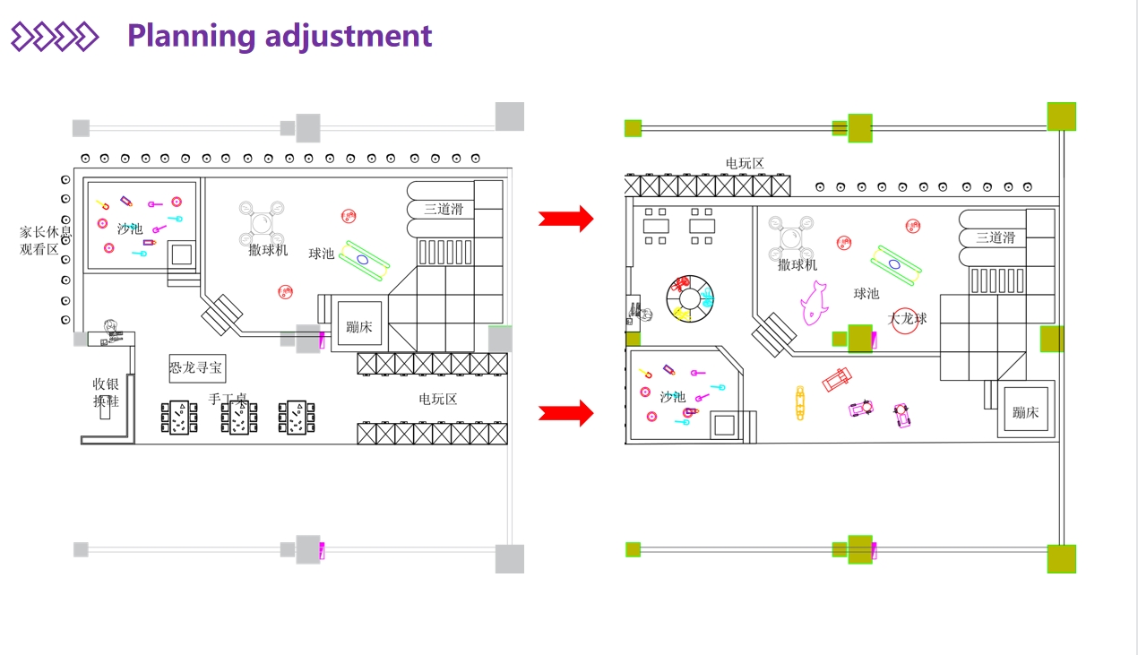 Interior amusement park design drawing