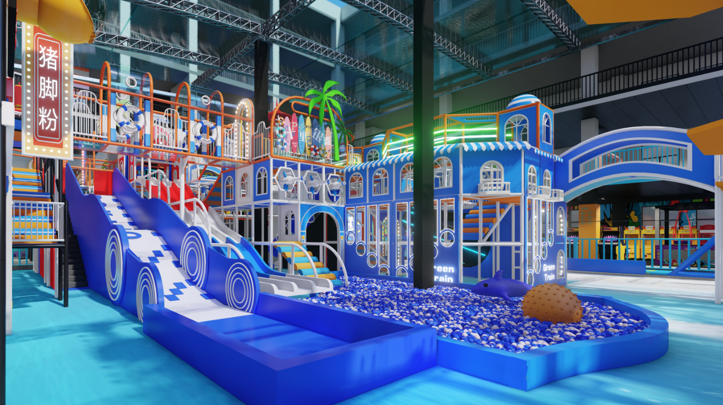 Interior amusement park design illustration