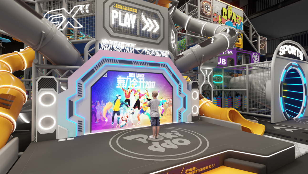 Interior amusement park design illustration