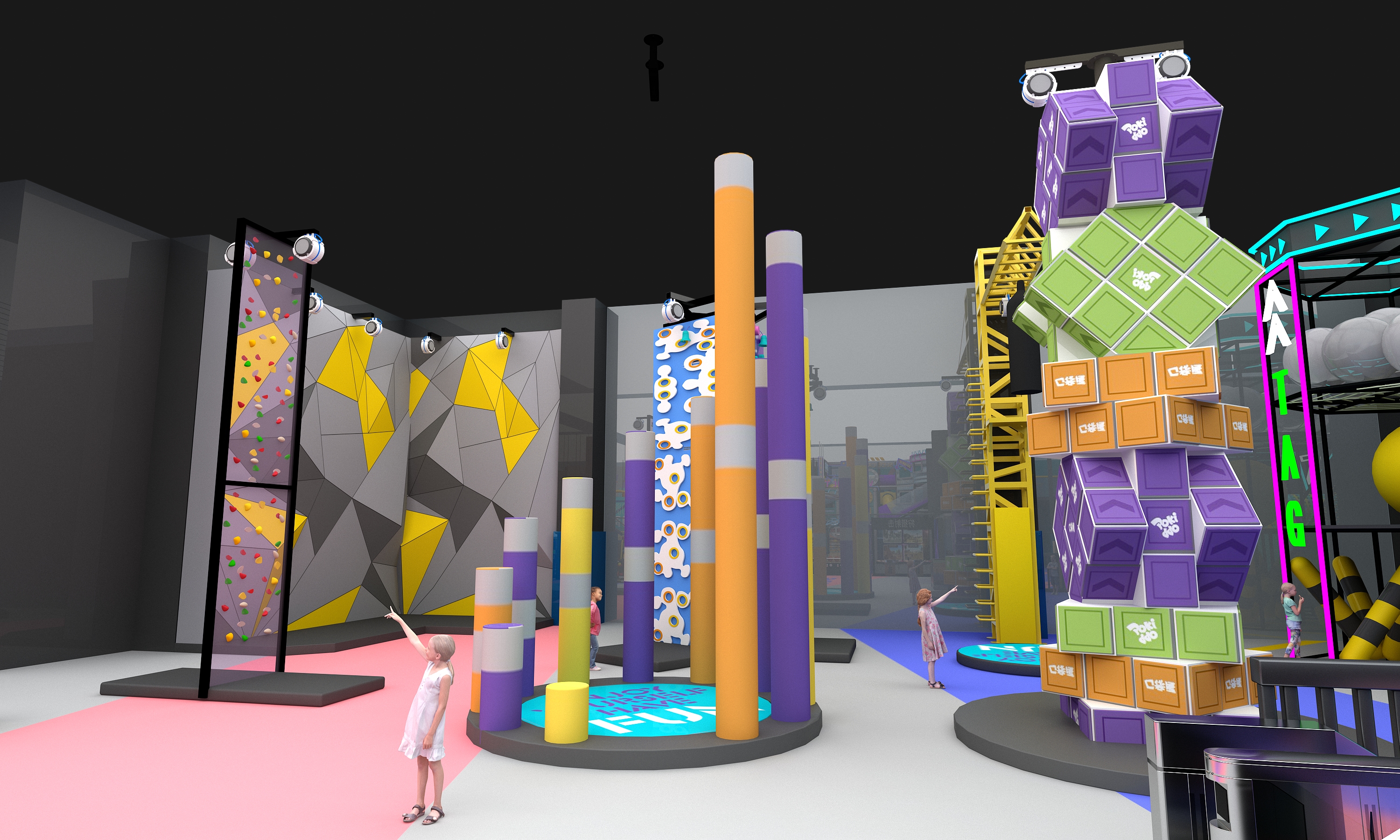 Interior amusement park design illustration