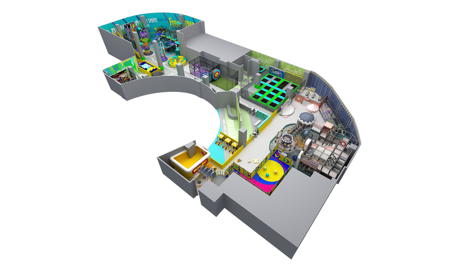 Pokiddo Commercial Indoor Amusement Park: Design Casebook Volume 2 - Suqian Project Design Case - 1000 Square Meters