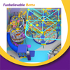 Bettaplay 550 SQM Commercial Indoor Wall Obstacle Ropes Course Playground Indoor Curved Horn Slide 