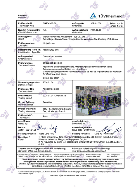 Ninja Test Report (T&Uuml;V Standard 2PfG 2694)