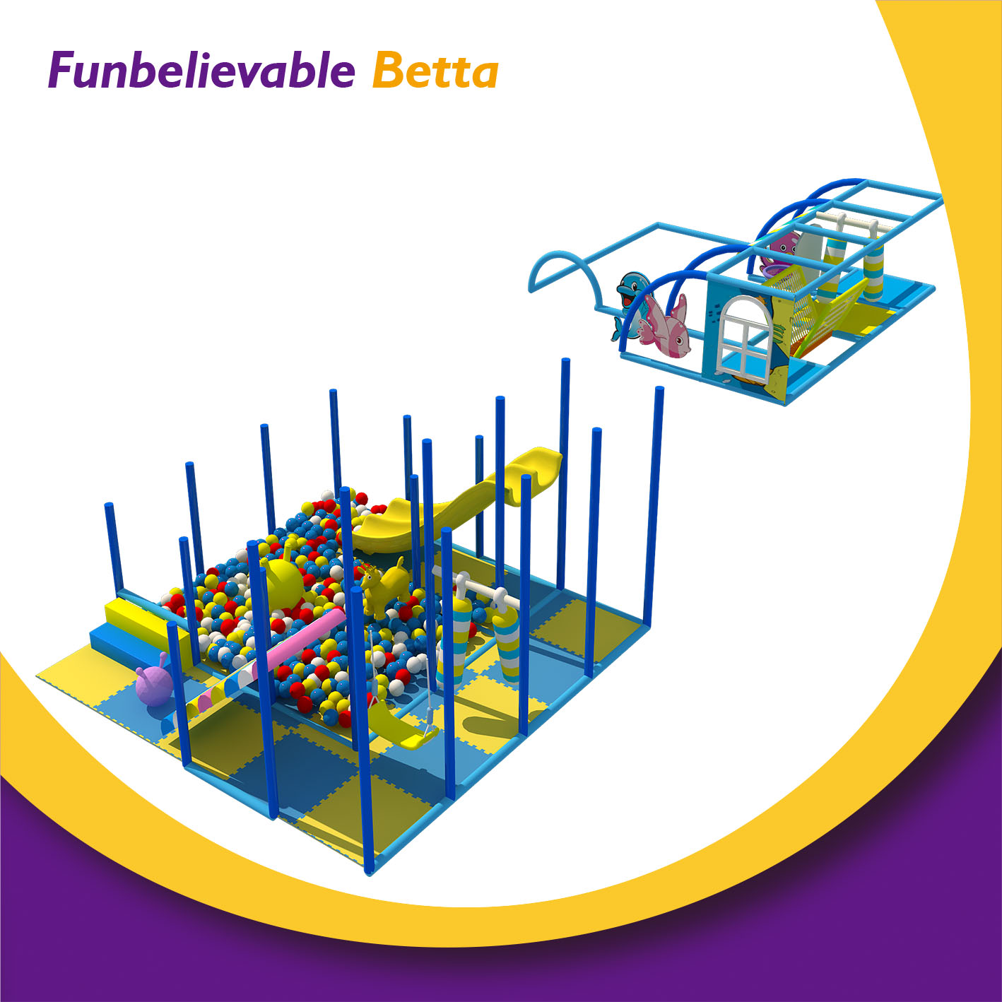 Bettaplay Kids Naughty Castle Kids And Toddler 5*5M Small Playground Indoor Equipment Soft Play Playground For Sale