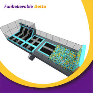 Bettaplay blue style 300 SQM Trampoline Park with Climbing For Kids For Sale