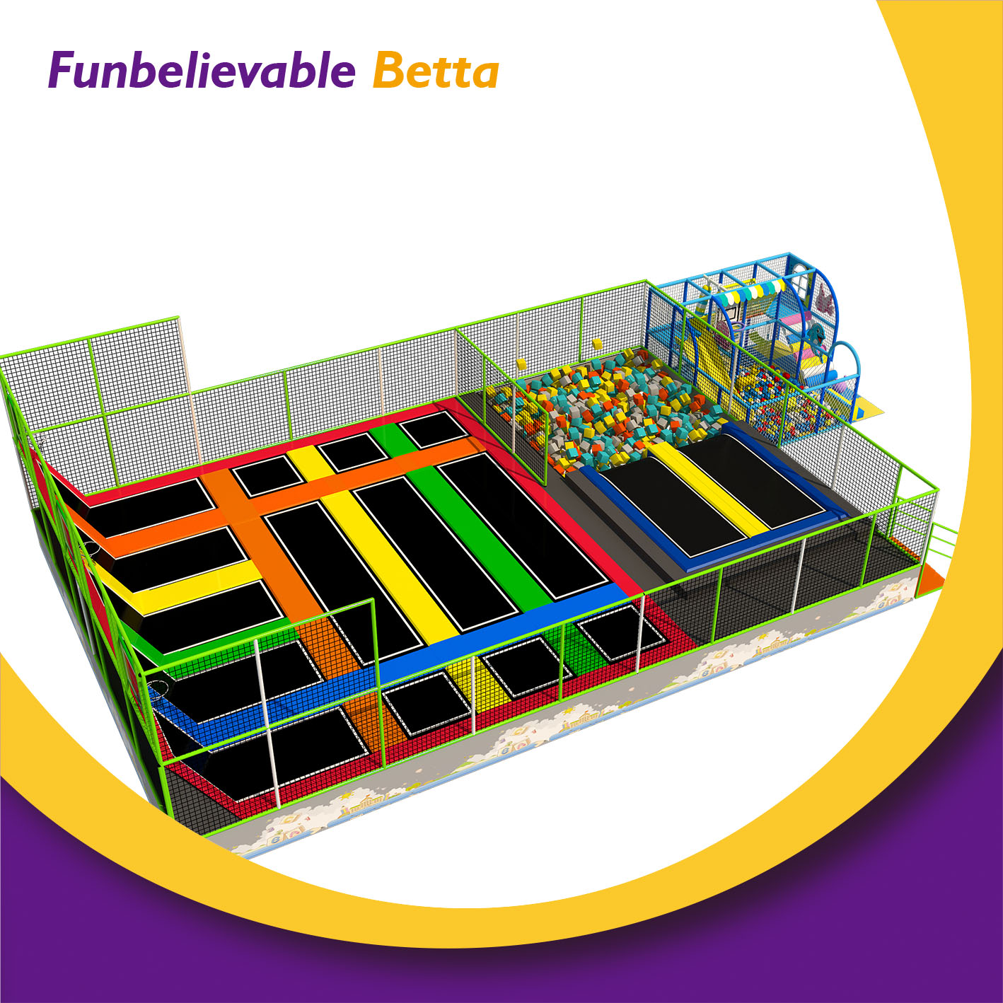 Bettaplay 200-300 SQM Trampoline Park For Kids For Sale