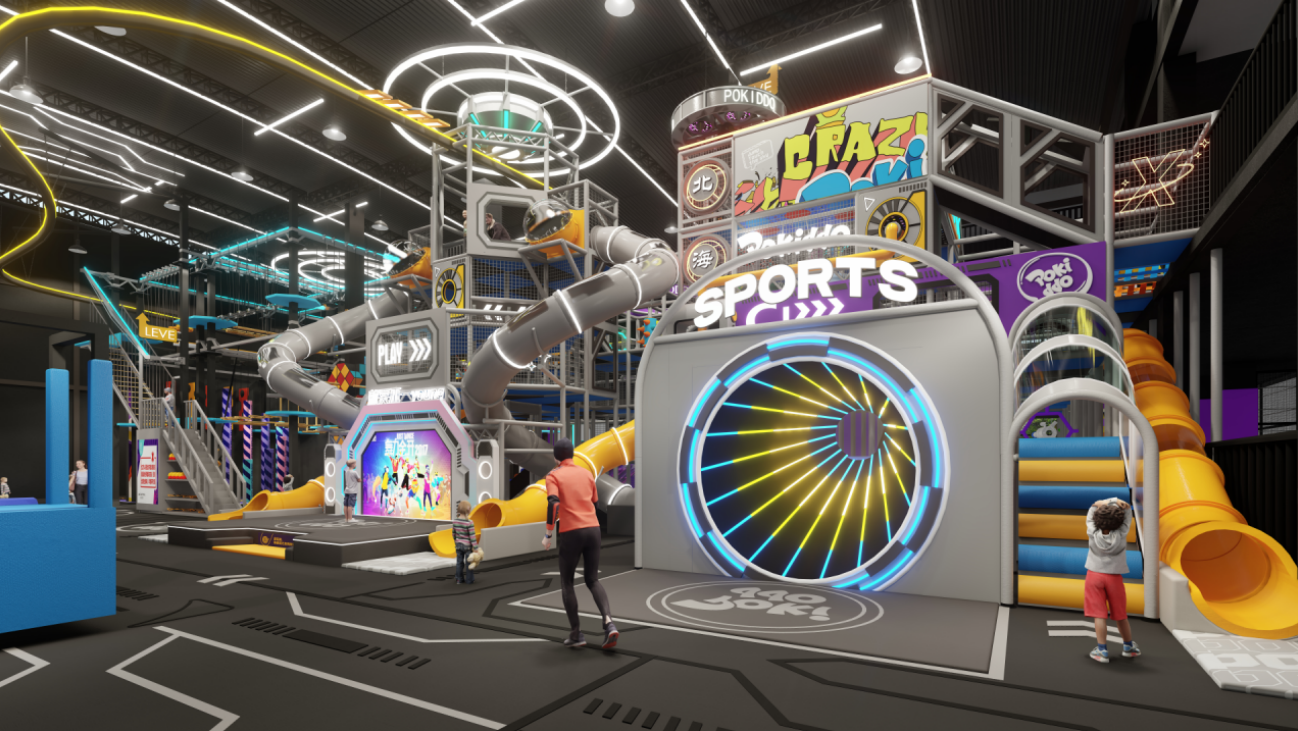 Interior amusement park design illustration