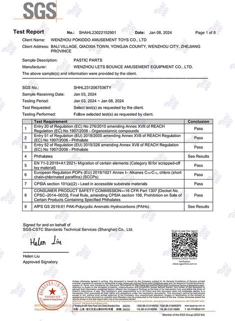 Chemical Report for Plastic Components