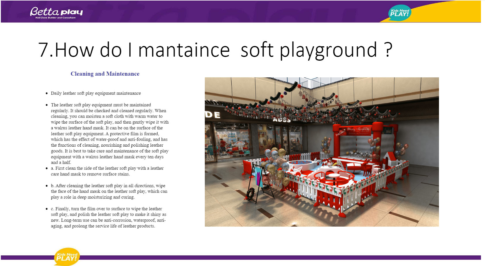 how to maintain soft play 