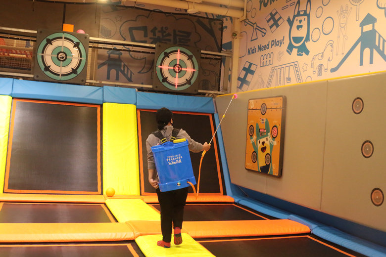 how to disinfect trampoline park