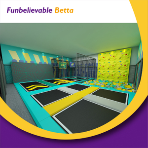 Bettaplay Customized Trampoline Park with Rock Climbing Wall Spider Man Supplier