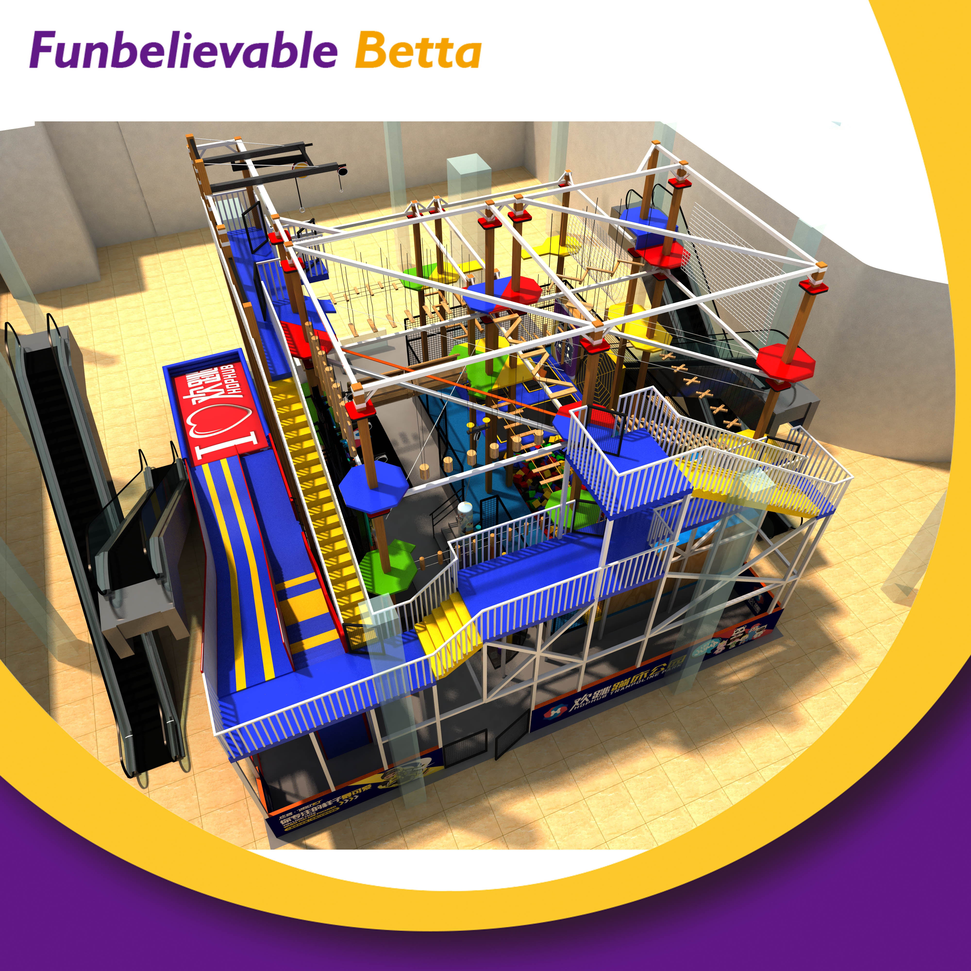 Bettaplay Rope Course Kids Playground Indoor Jumping Trampolines Parks Equipment