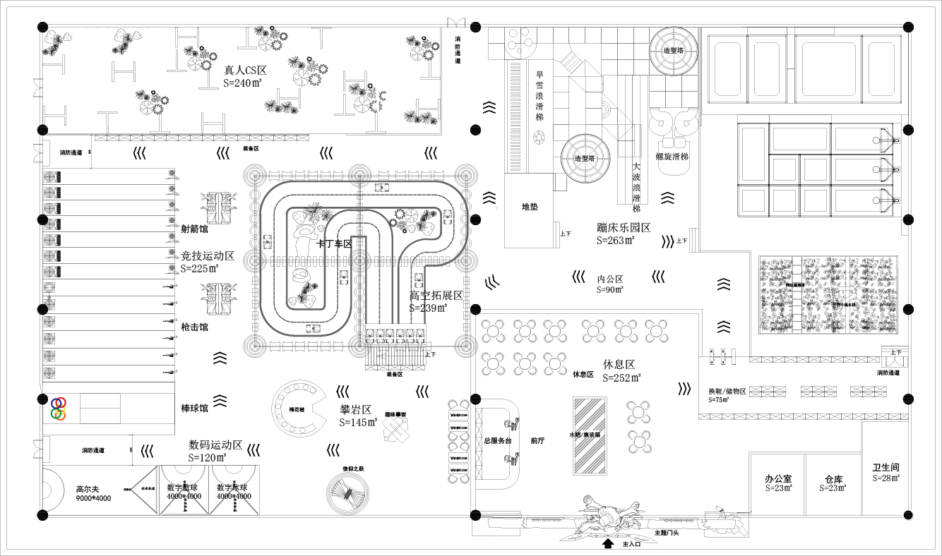 Indoor Amusement Park Planning Map