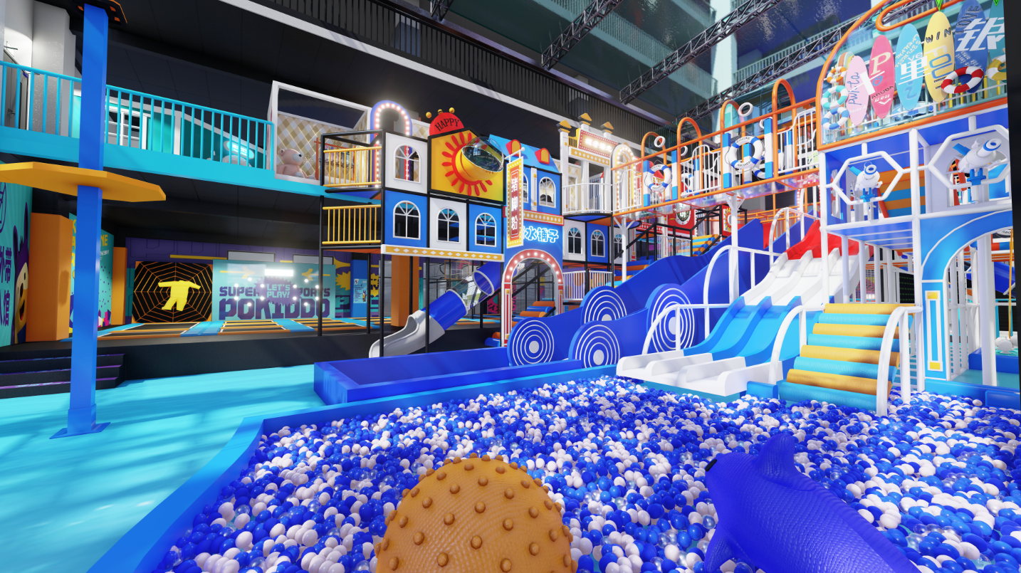 Interior amusement park design illustration